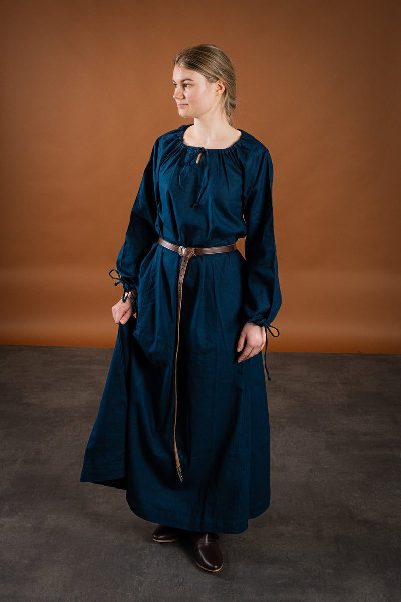 Matilda middelalderlig chemise, underkjole, blå 