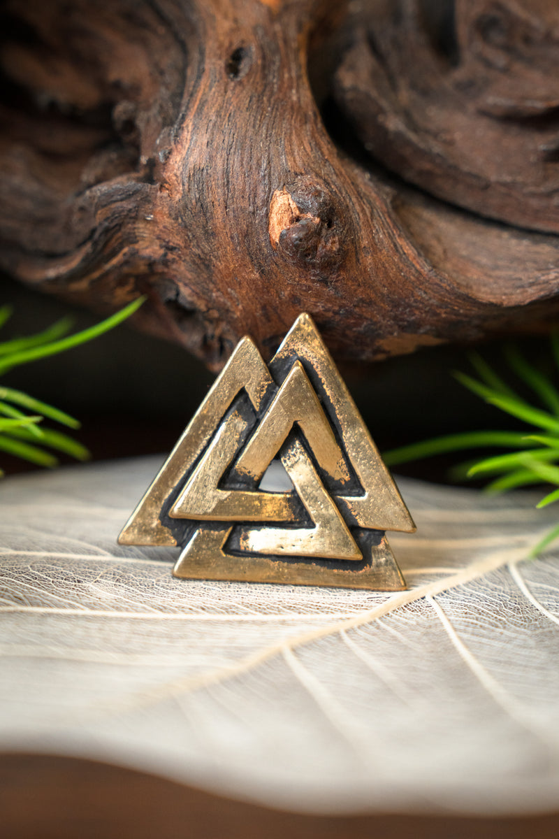 Valknut amuleto, bronzo 