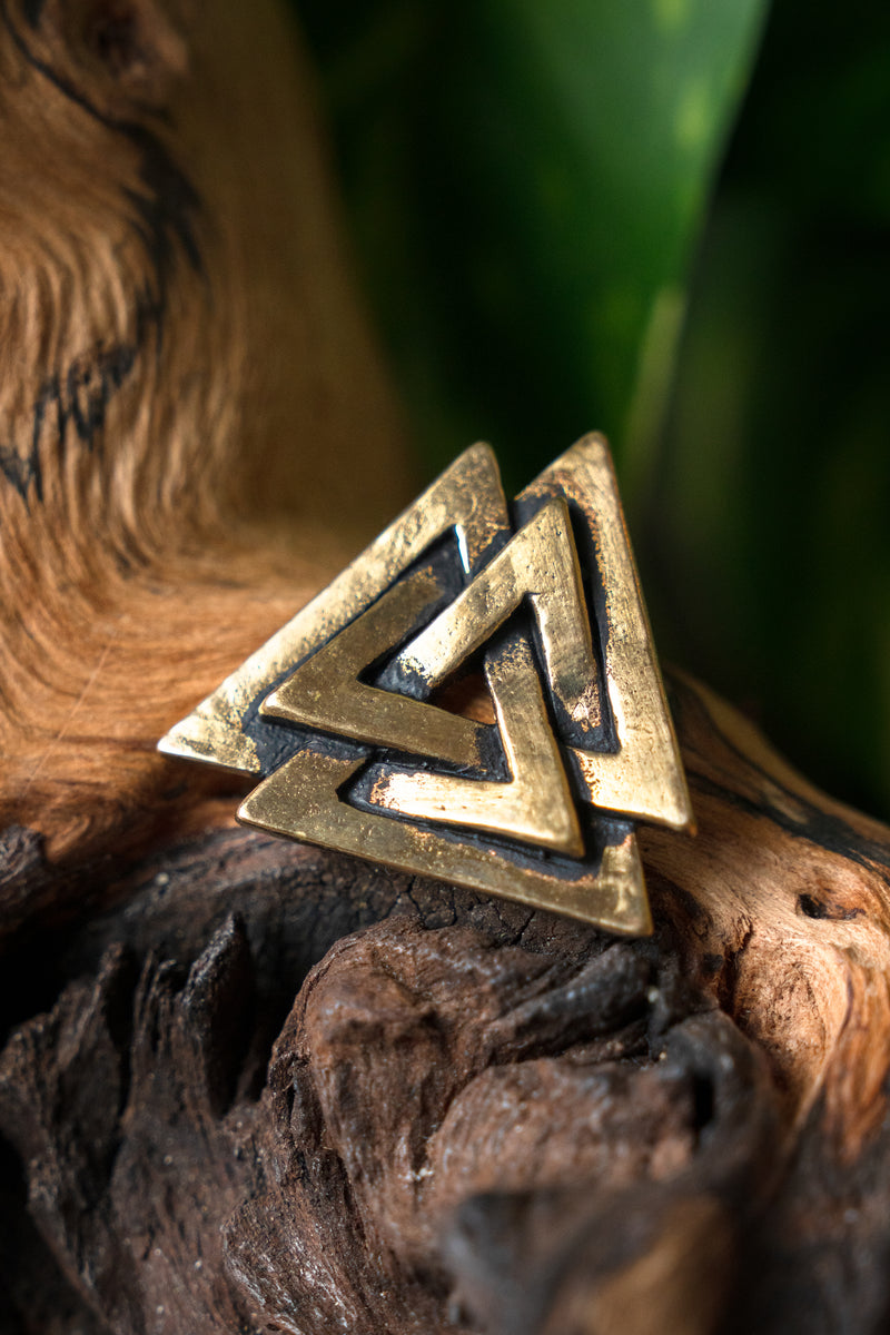 Valknut amuleto, bronzo 