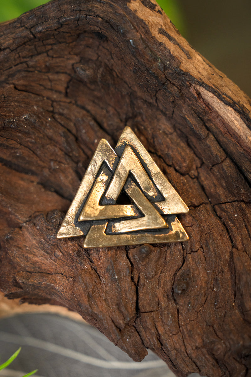 Valknut amuleto, bronzo 