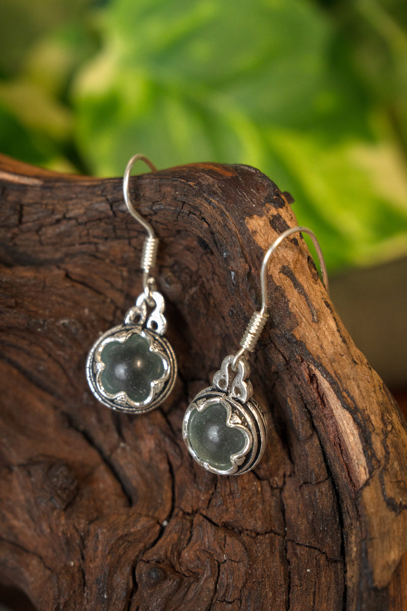 Oorbellen Gotland bergkristal M, verzilverd brons