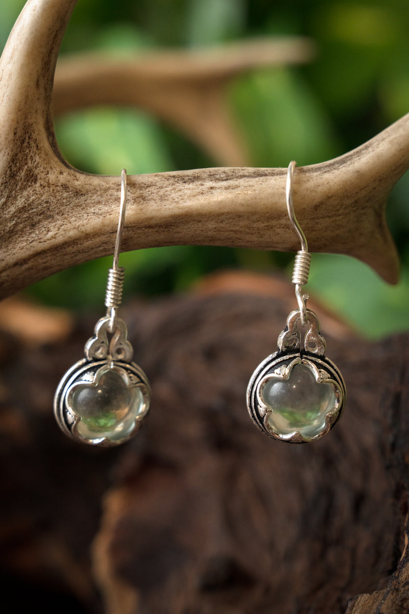 Oorbellen Gotland bergkristal M, verzilverd brons