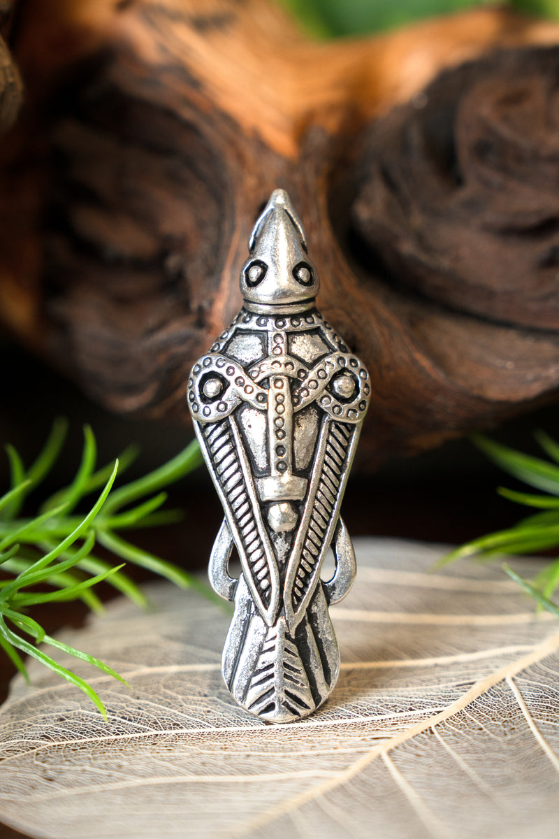 Vogelfibel Uppakra, versilberte Bronze 