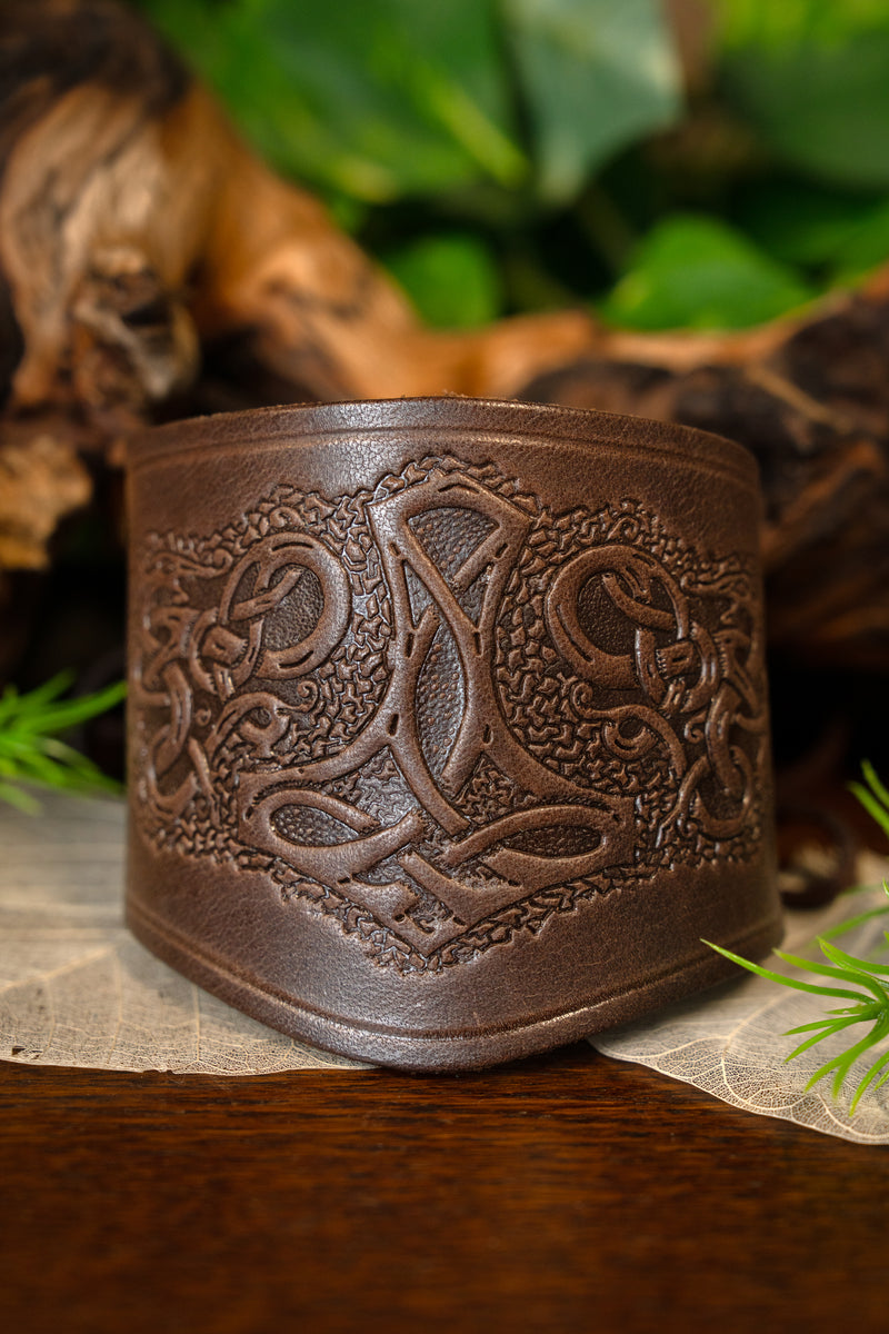 Leren Viking armbanden, bruin