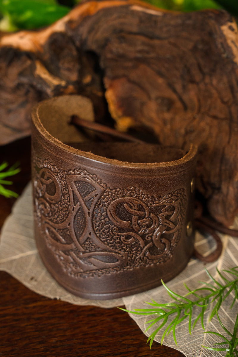 Leren Viking armbanden, bruin