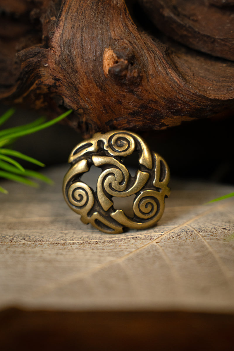 Nodi a spirale celtici, set di cinque pezzi, ottone 