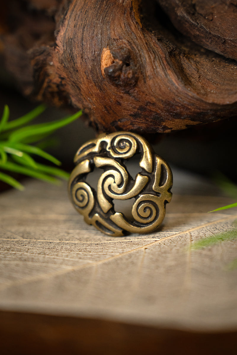 Nodi a spirale celtici, set di cinque pezzi, ottone 