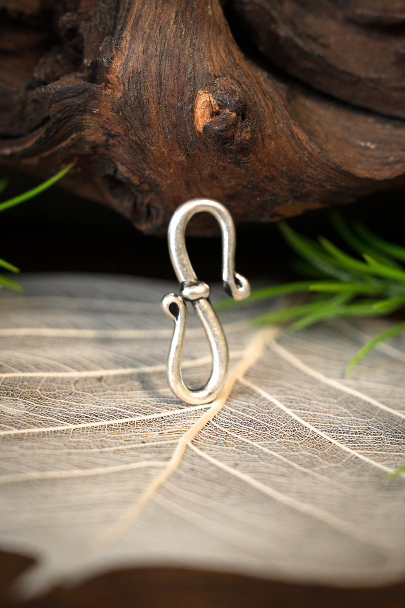 Viking jewelry hook, 2,5x1.2 cm, silvered bronze