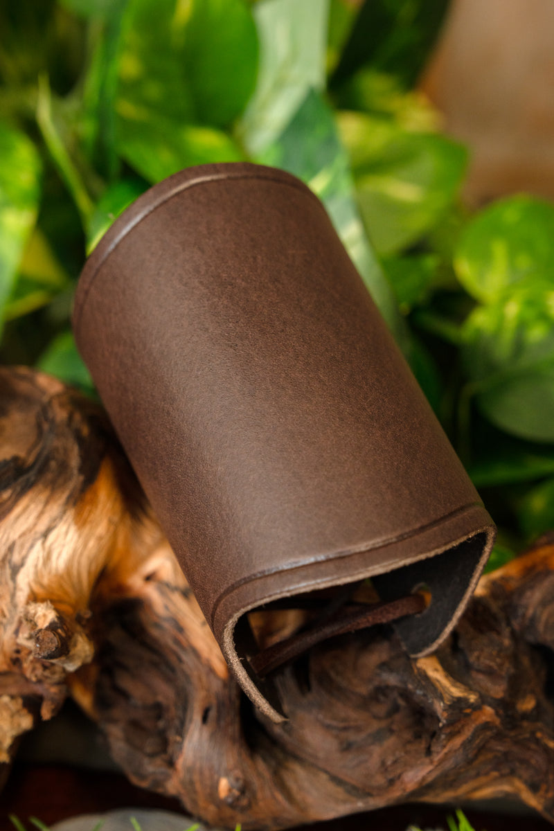 Leren bracer, onderarmbeschermer, bruin, S