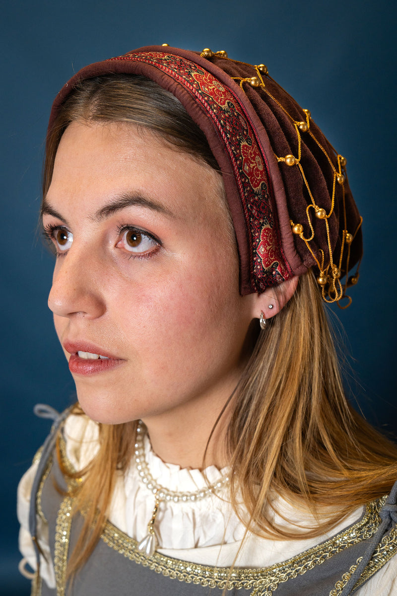 Haarnet (caul) Johanna, fløjl, rød 