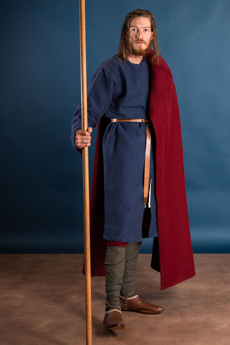 Medievale mantello Karen rosso, misto lana 