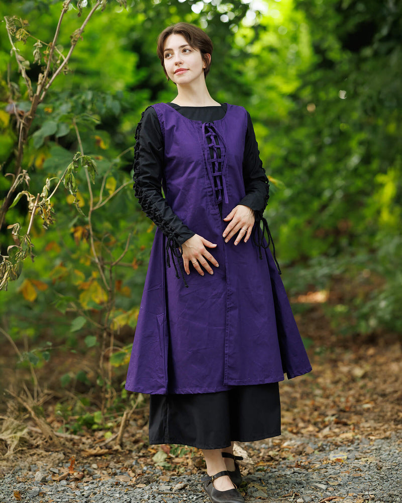 Middeleeuwse overjurk Leandra, blauw