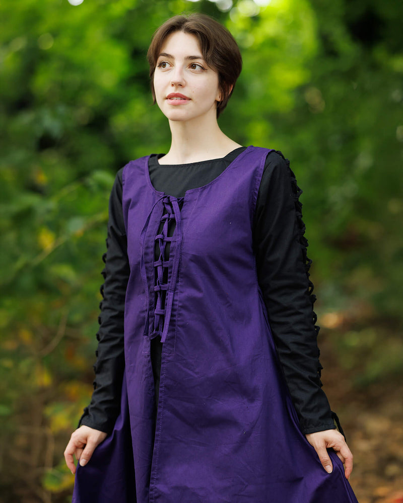 Middeleeuwse overjurk Leandra, blauw