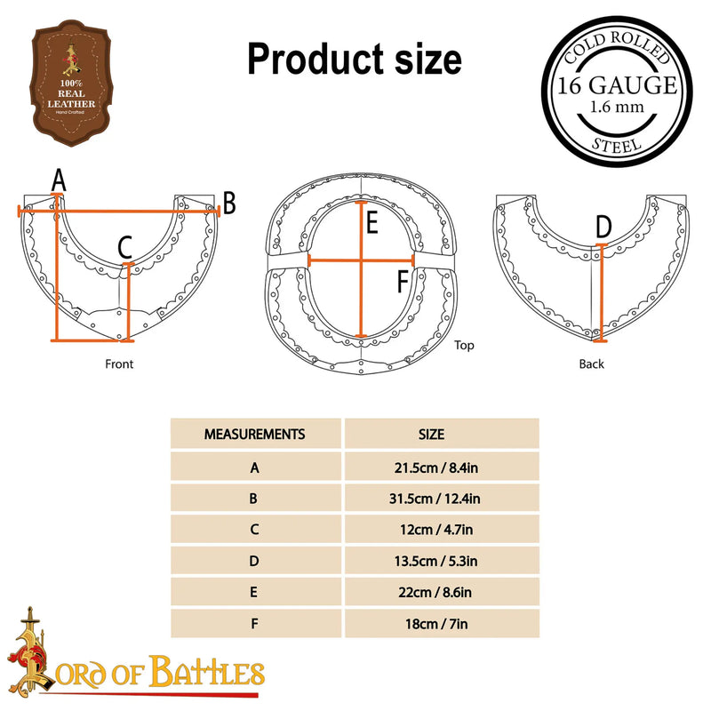 Poolse huzaren gorget, 1.6 mm