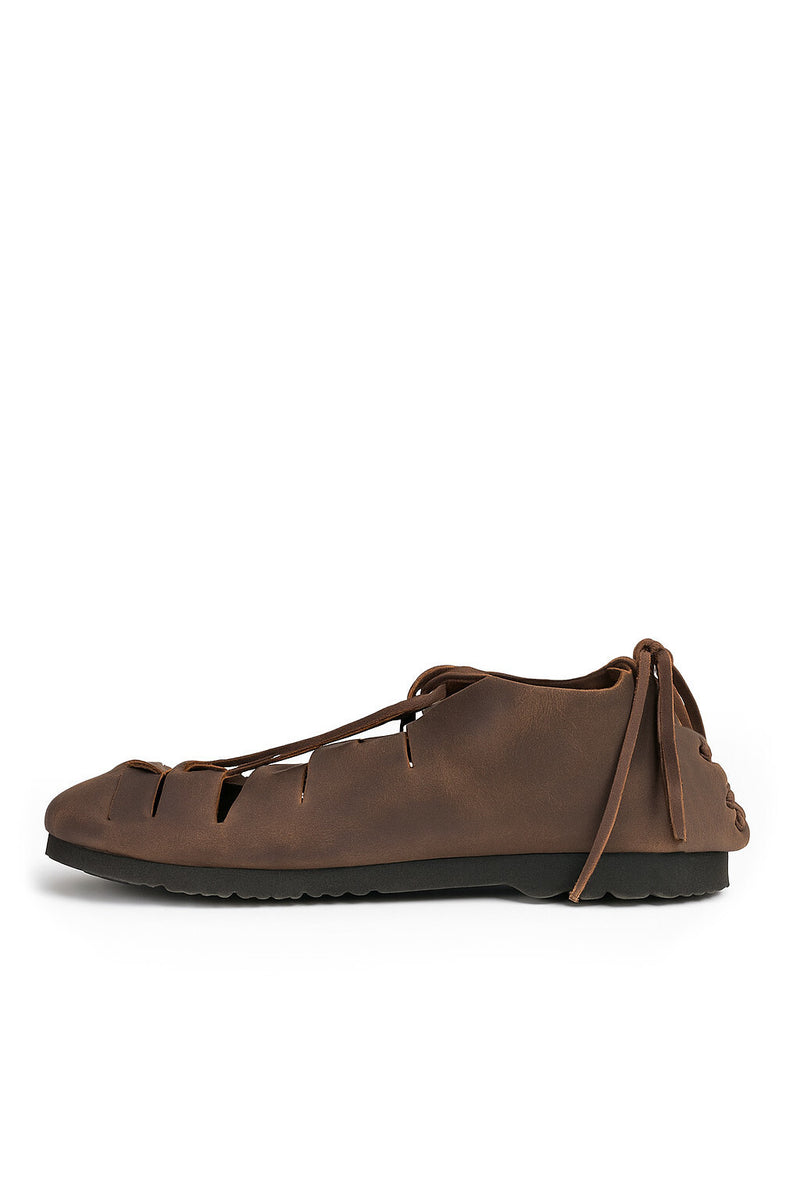 Leren sandalen, ijzertijd, bruin