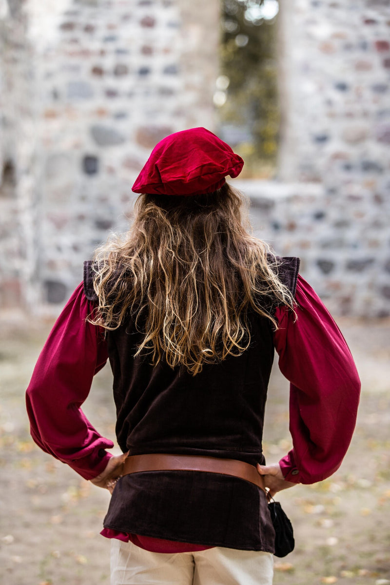 Fluwelen baret, rood