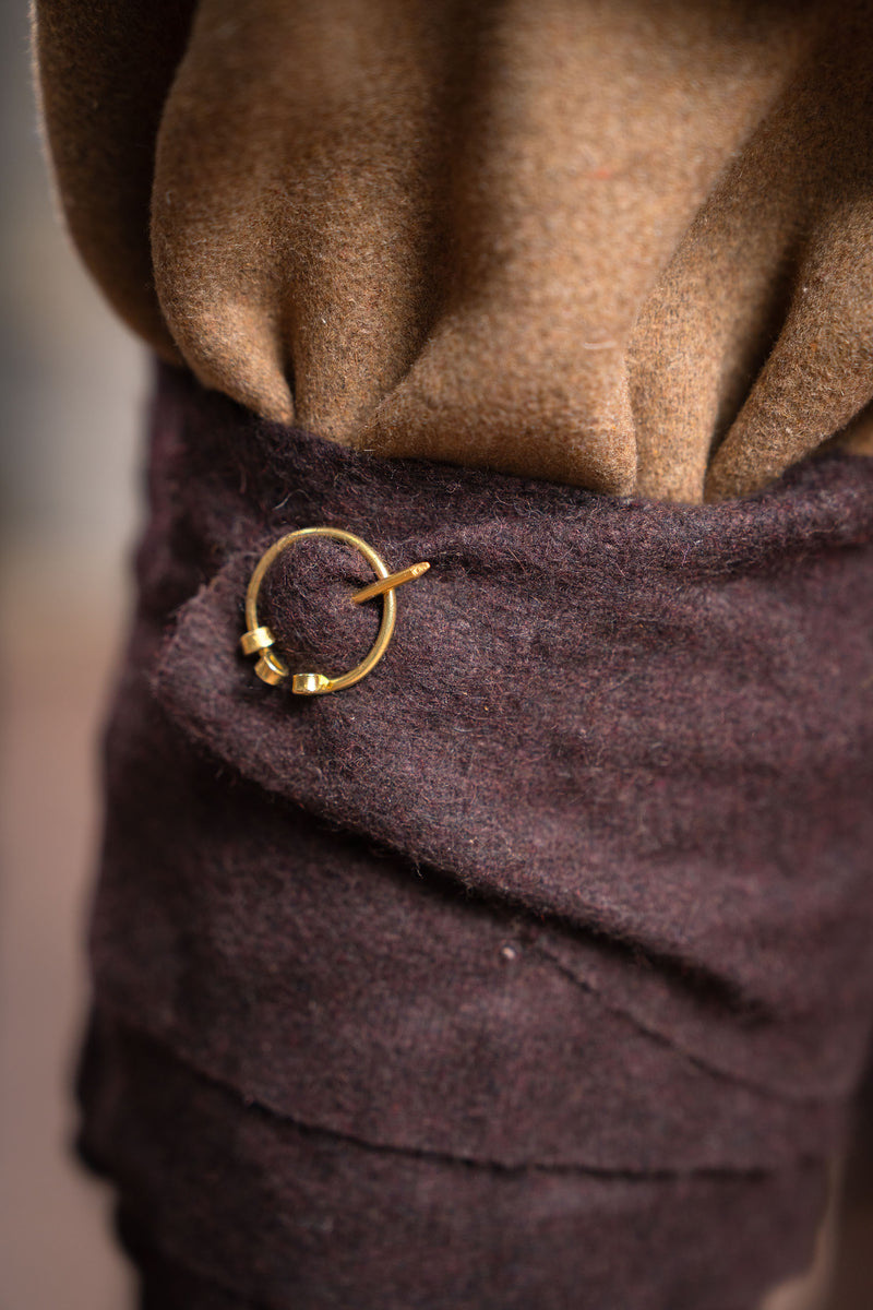 Fibula voor beenwindsels, messing, paar