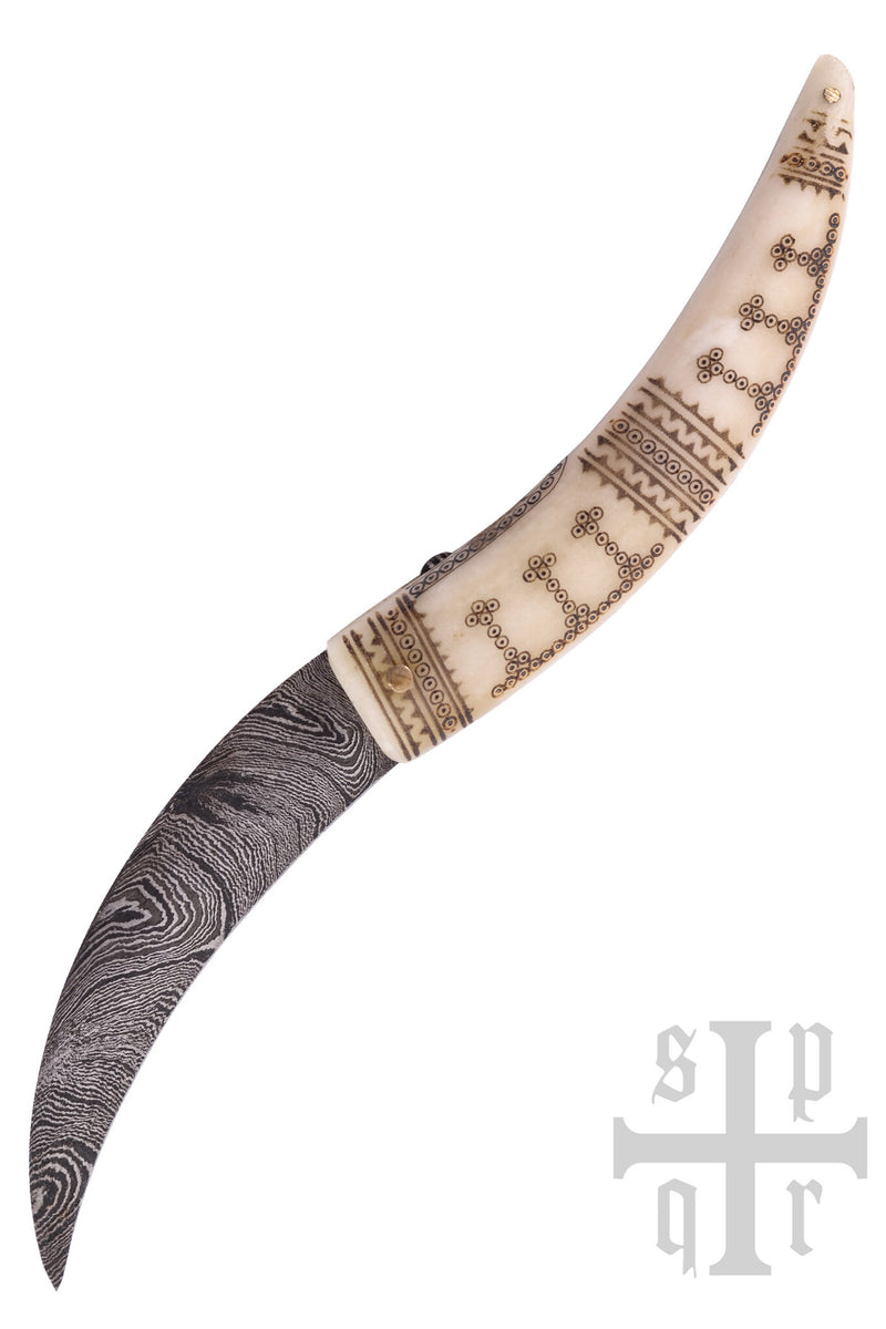 Viking vouwmes damascus, semi-scherp