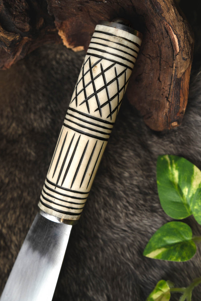 Vikingsax met benen grip, semi-scherp