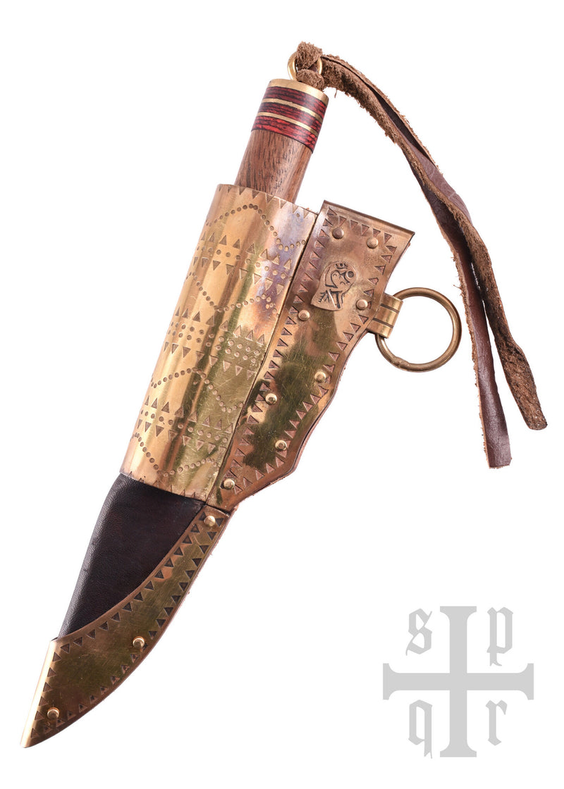 Vikingmes Odin's raven, damascusstaal, semi-scherp