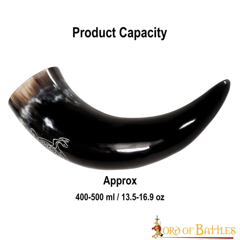 Gegraveerde drinkhoorn Cernunnos, 300-500 ml