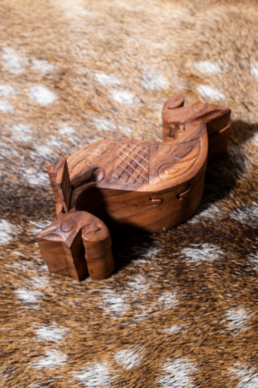 Sieradendoosje Keltisch zeepaard, hout