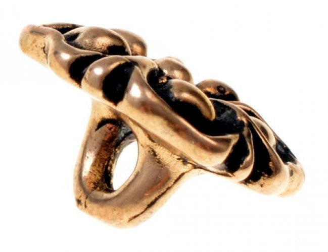 Bottoni fioriti del XIV secolo, set di cinque pezzi, bronzo 