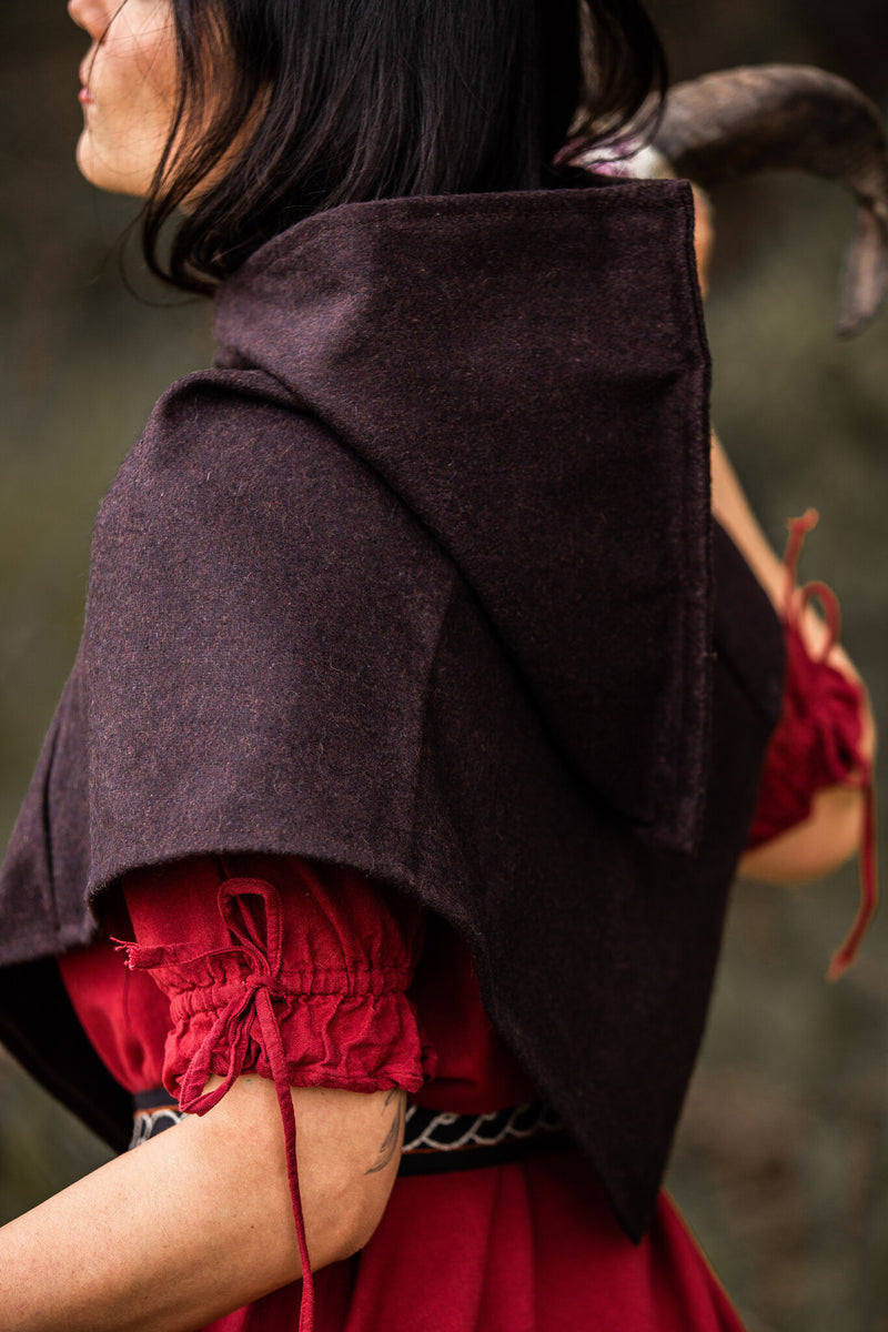 Skjoldehamm chaperon Halfdan, brun, mélange de laine 