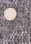 Römisches Kettengeflecht, 20x20 cm, Rundringe Rundnieten, 6 mm 