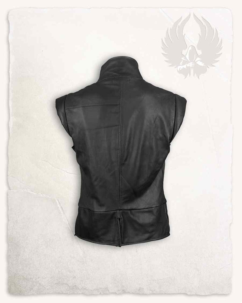 Gilet in pelle Tilly, 16º - 17º secolo, nero 
