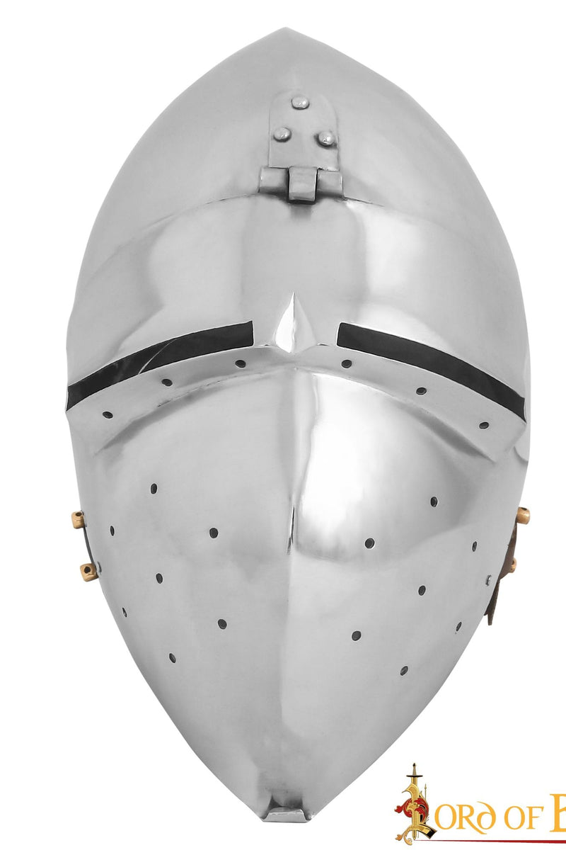 Duitse klappvizier bascinet, 2 mm (battle-ready)