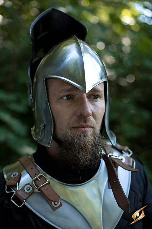 Barbute med visir, 1-1,2 mm 