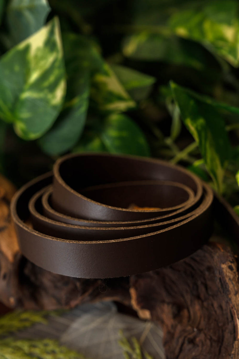 Leren riemband bruin 4 x 180-190 cm