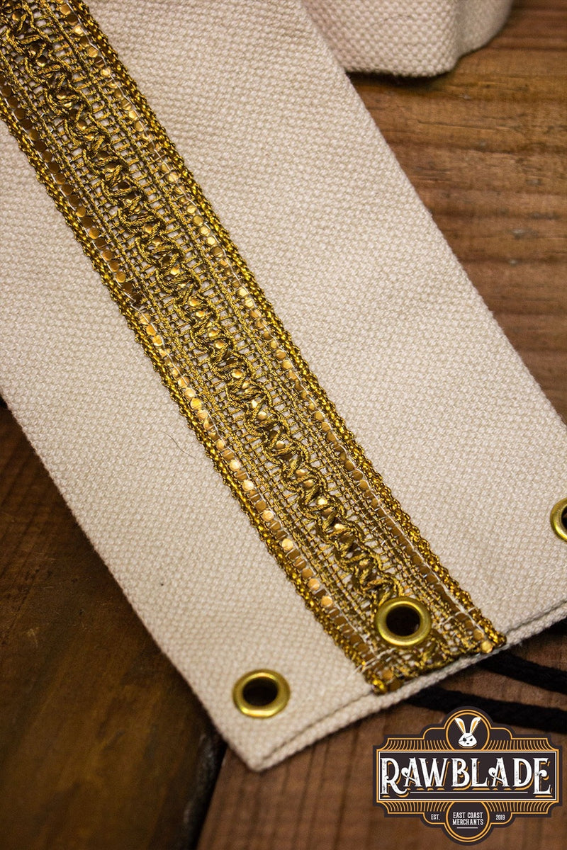 Jeanne stoffen riem - Wit/goud