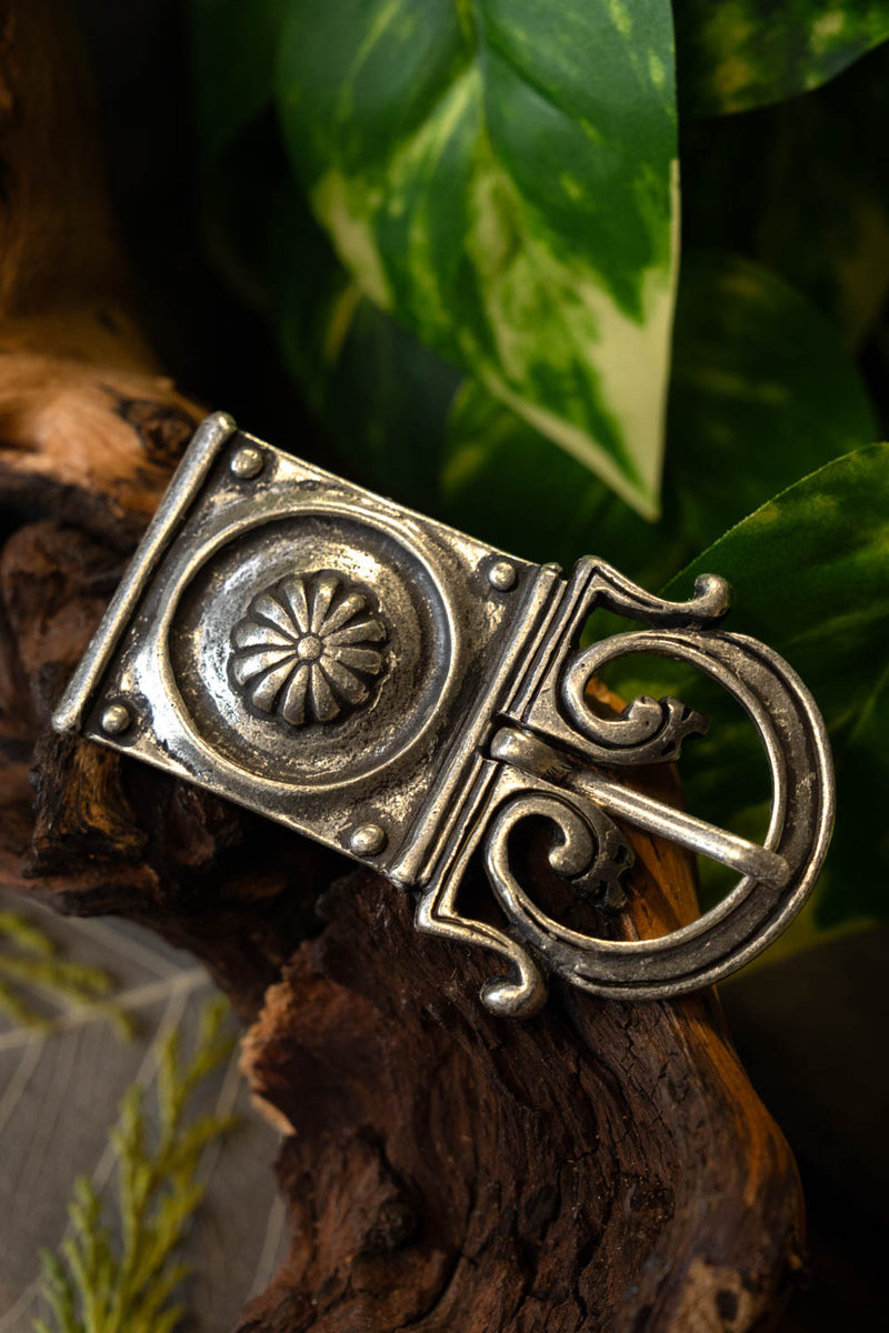 Romeinse gesp met gespplaat, 1e eeuw n.Chr., verzilverd