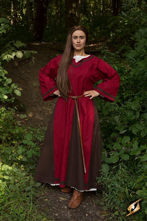 Vikingjurk Astrid, rood/bruin