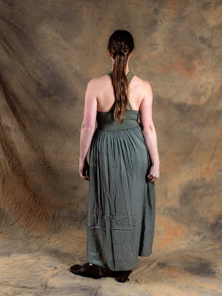 Godinnen Jurk Persephone, natuurgroen