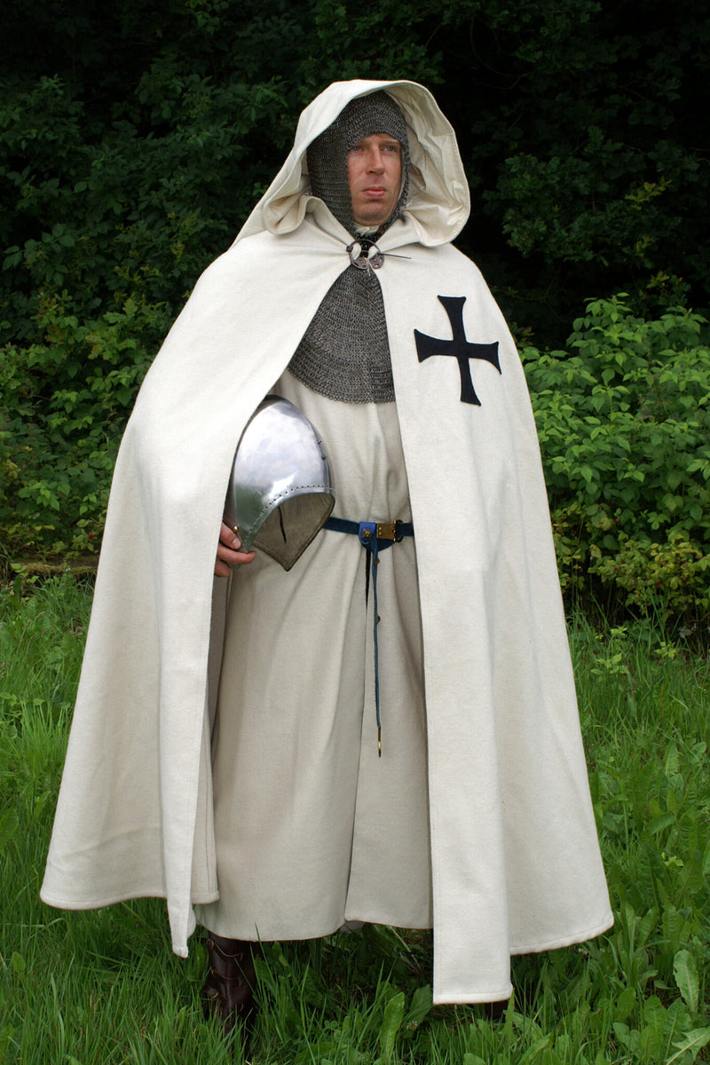 Historische Teutonenmantel, wolmix, crème