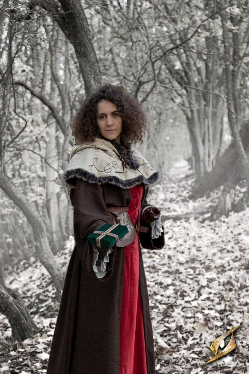 Kap met bontrand Gisla, grijs, wolmix