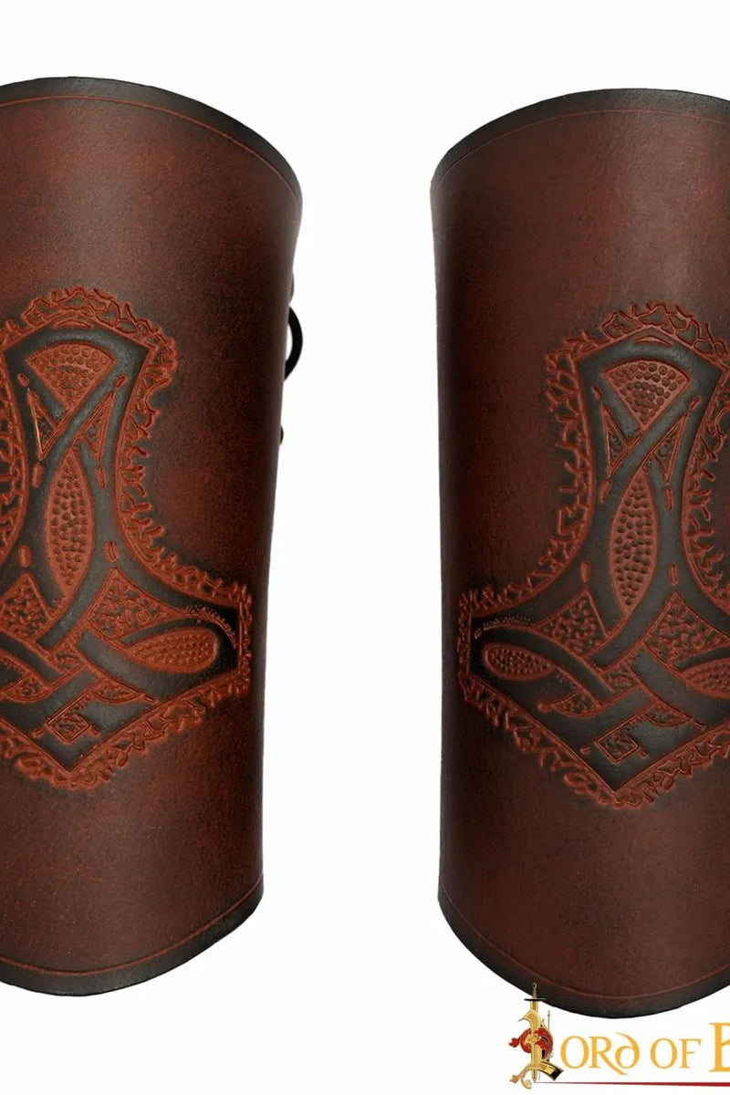 Mjolnir leren bracers, onderarmbeschermers