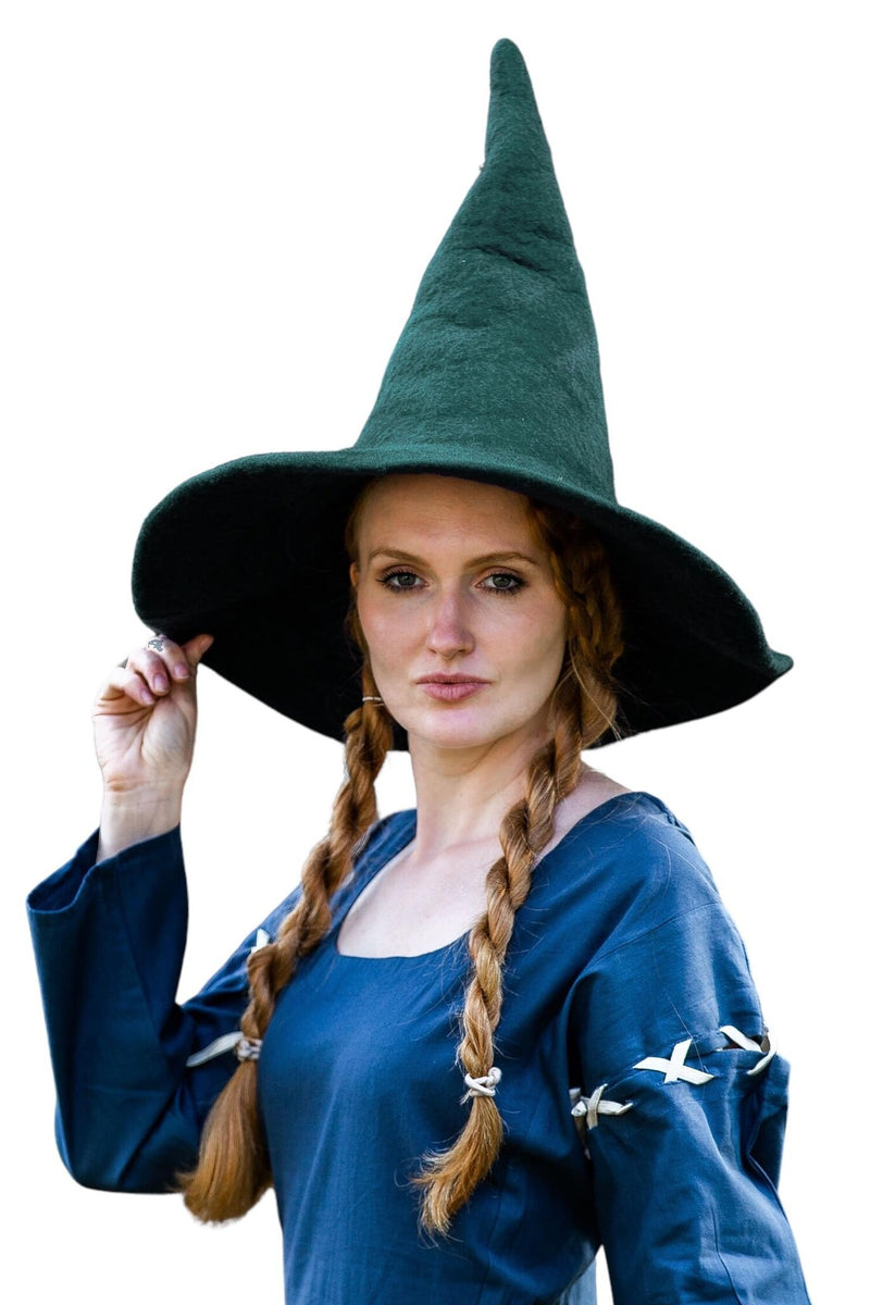 Heksenhoed, groen, wolvilt