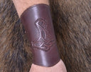 Viking bracers, onderarmbeschermers, lang, bruin