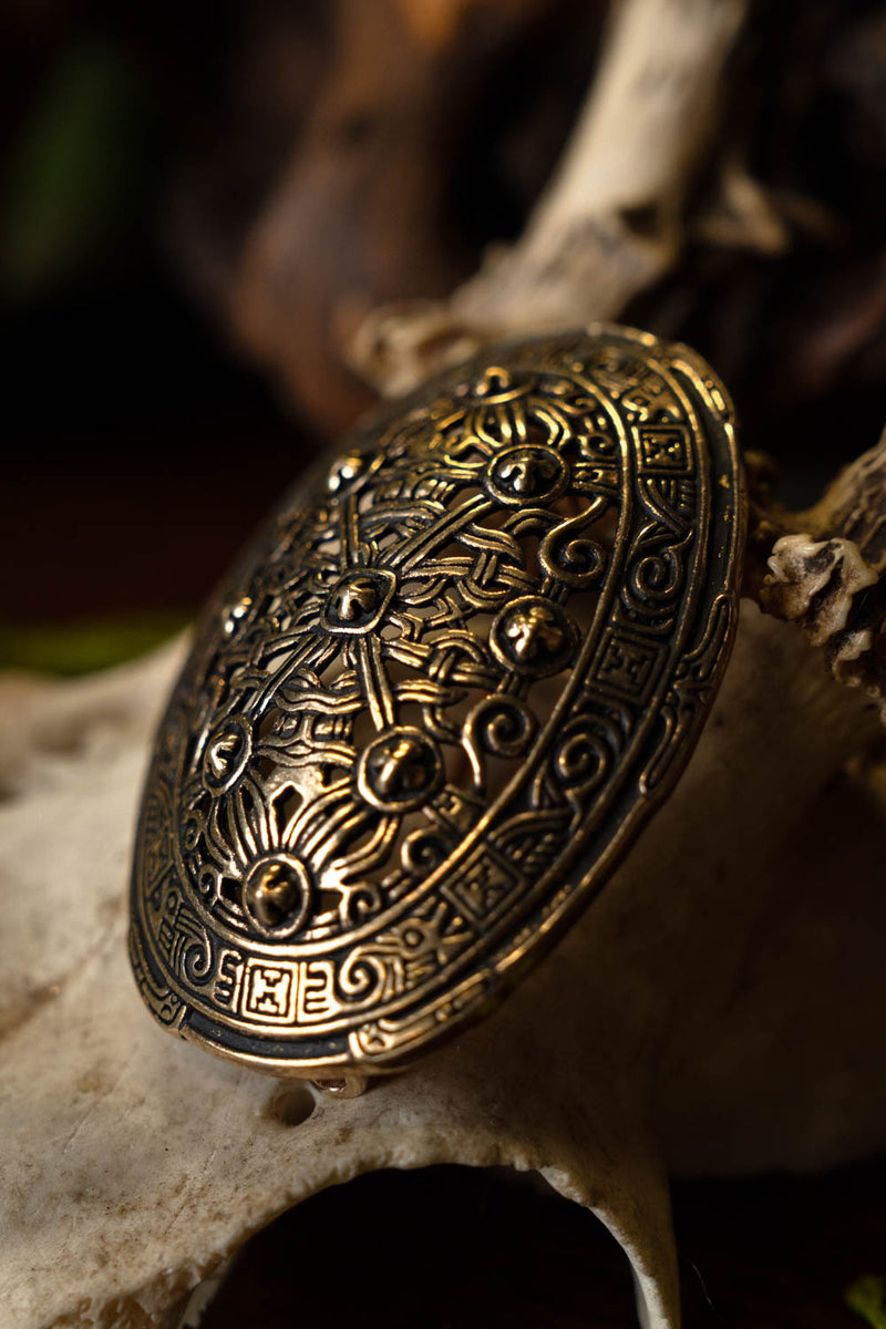 Viking schildpad broche British Museum, verzilverd brons, prijs per stuk