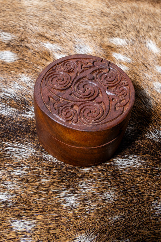 Jewelry box triskelion, wood