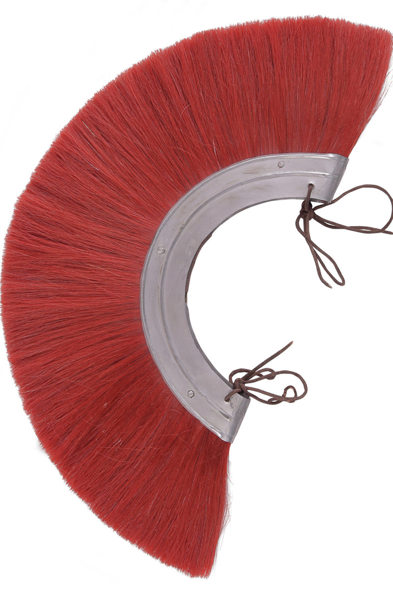 Romeinse helmkam, rood, metalen onderkant