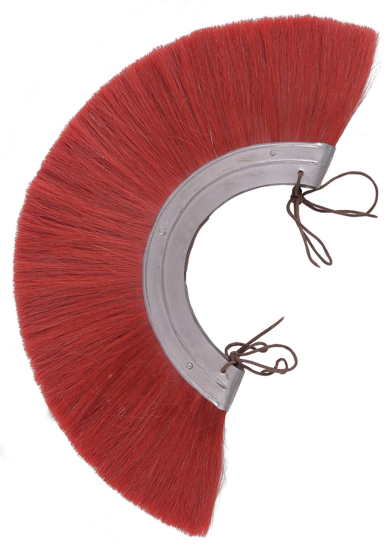 Roman helmet crest, red, metal base