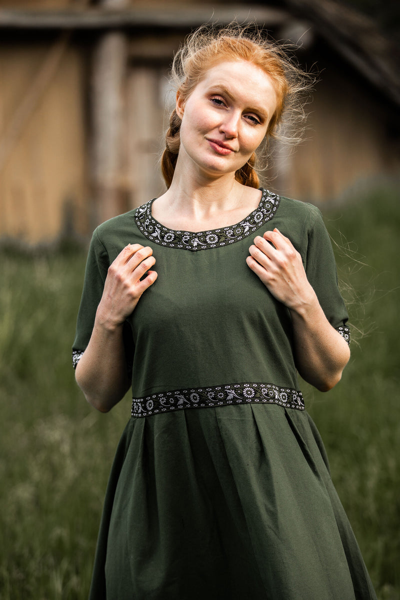 Middelalderlige kjole Ennlin, grøn 