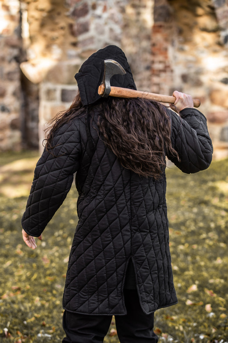 Middeleeuwse gambeson, zwart