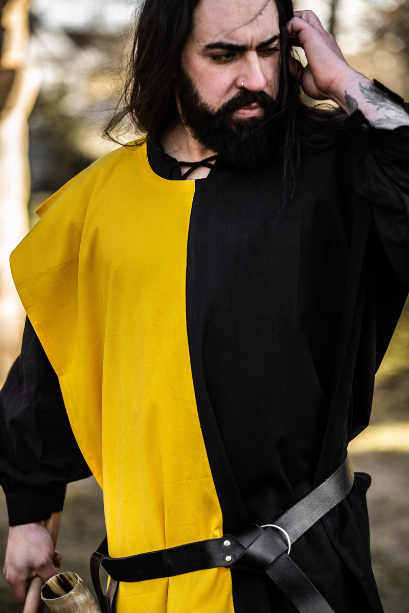 Surcoat men, black-yellow