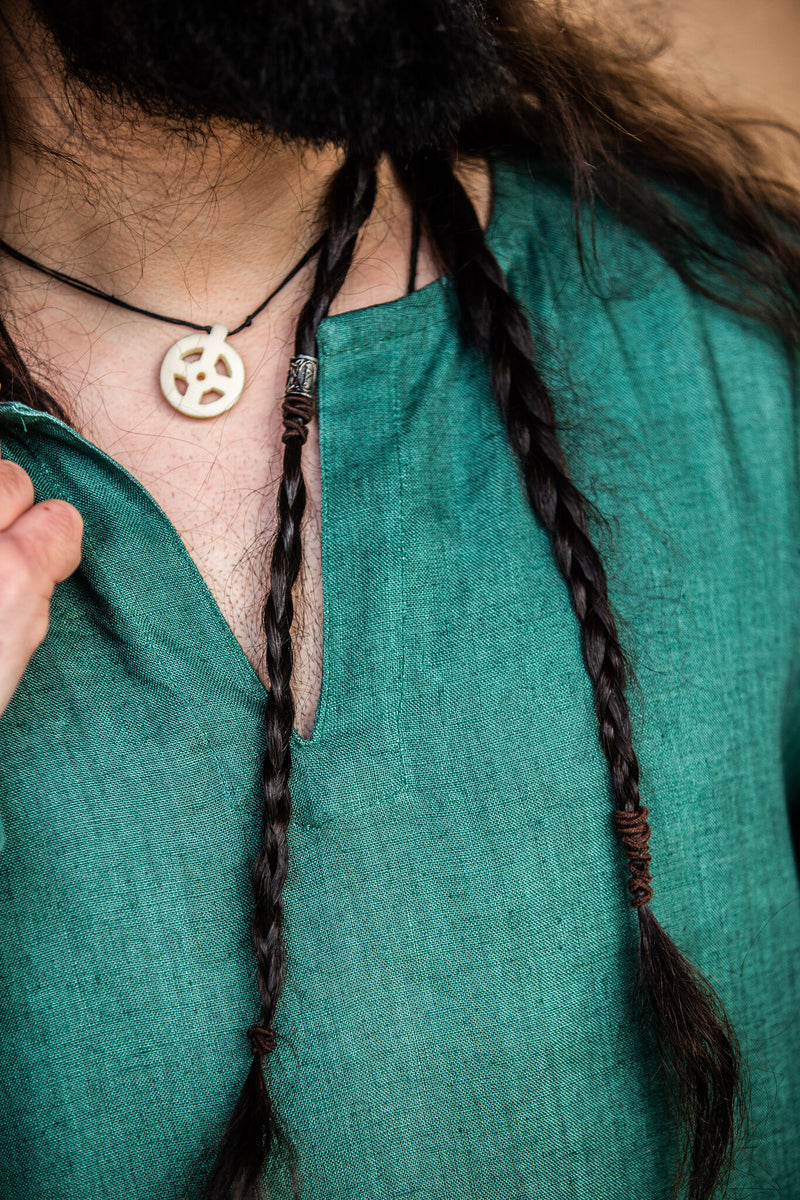 Viking tuniek Halvar linnen, groen